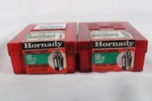 Two boxes of Hornady 50 cal sabot and 44 cal 300 gr JHP-XTP bullets. Approx count 37.