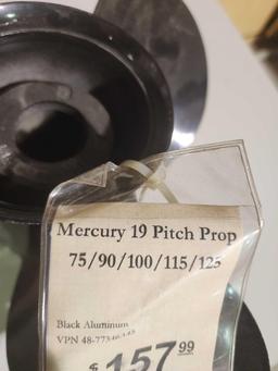 Mercury outboard prop. 19 degree pitch for 75 to 125 HP motor. New.