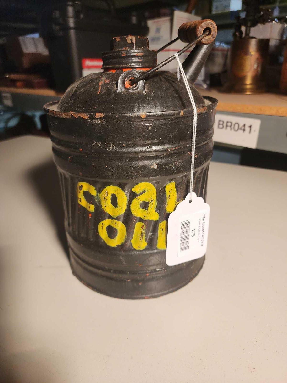 One small coal oil can. Used.