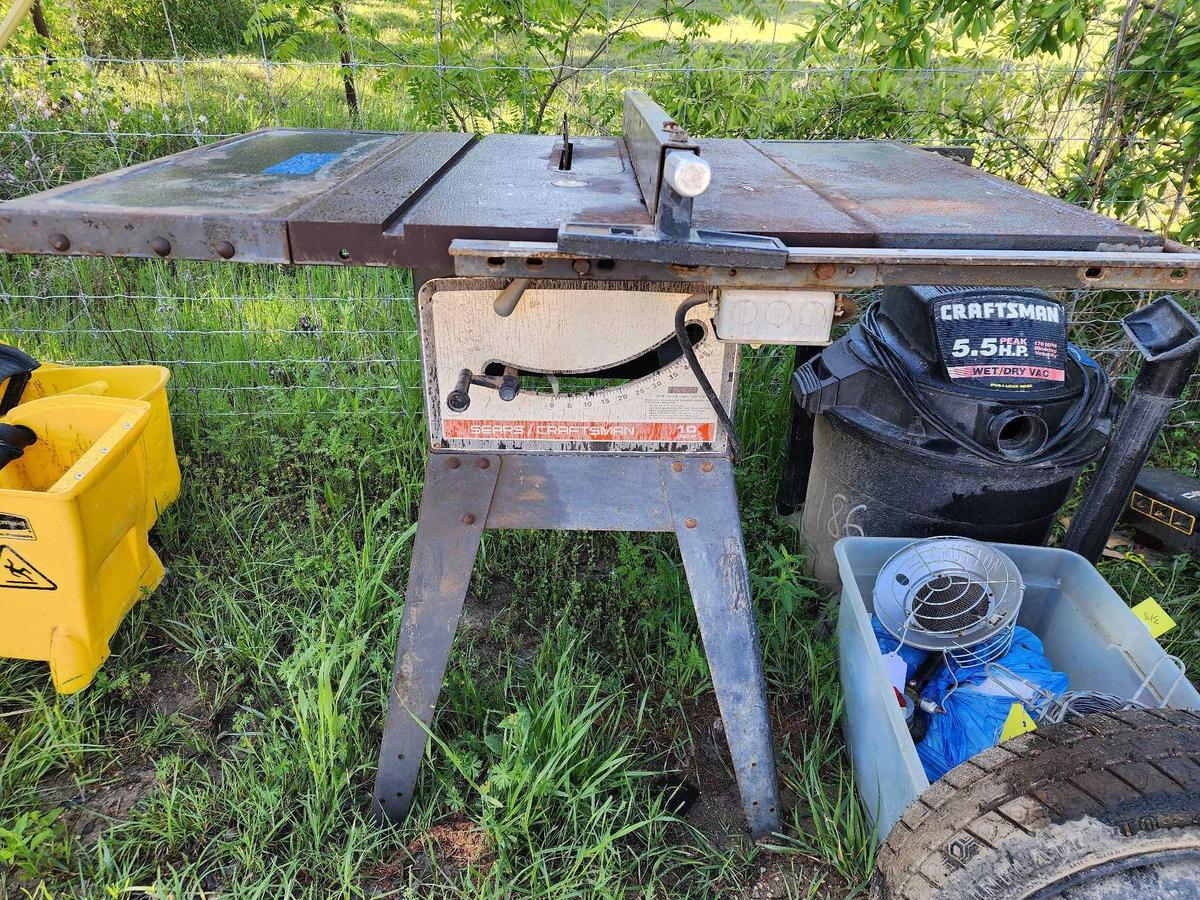 10" craftsman table saw. Used. Bad plug.