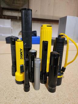 Assorted flashlights. Used.