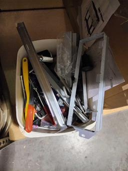 Large bucket of miscellaneous tools, etc.