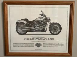 FRAMED “THE 2003 VRSCA V-ROD” WALL ART