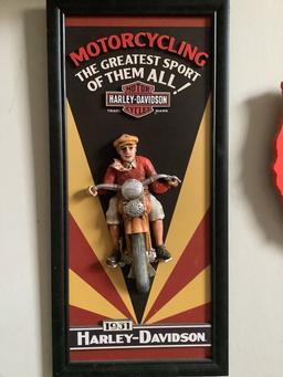 1931 HARLEY DAVIDSON HOME DECOR WITH RAISED MAN ON MOTORCYCLE
