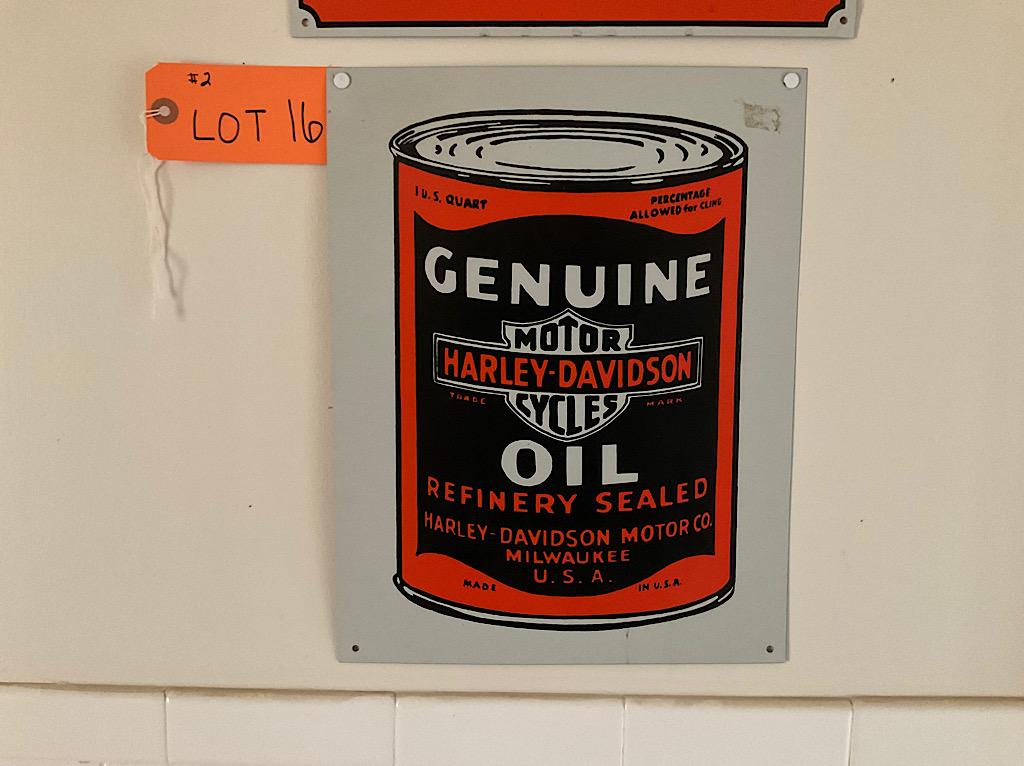 HARLEY DAVIDSON OIL CAN TIN SIGN