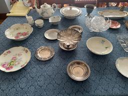 LOT OF ASSORTED CHINA/SILVER/CRYSTAL