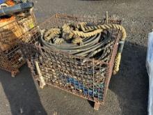 CRATE OF TREE ROPES, HYDRAULIC HOSES