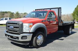 2012 Ford F-450XL Single Cab 4WD Flatbed (Red)