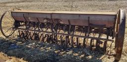 Case 10' Wooden Grain Drill on Steel Wheels