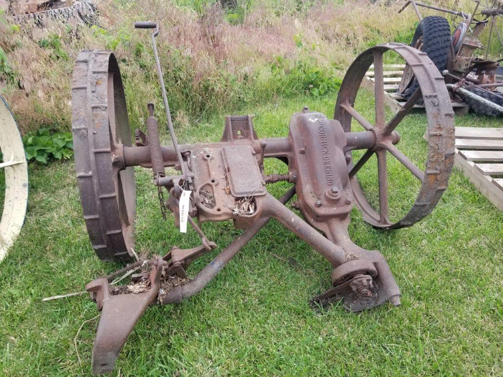 McCormick-Deering No. 7 Sickle Mower Frame on Steel Wheels