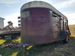 1987 Blair 6'x16' Bumper Hitch Livestock Trailer