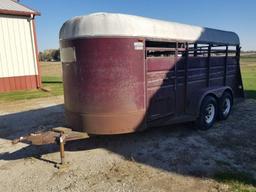 1987 Blair 6'x16' Bumper Hitch Livestock Trailer