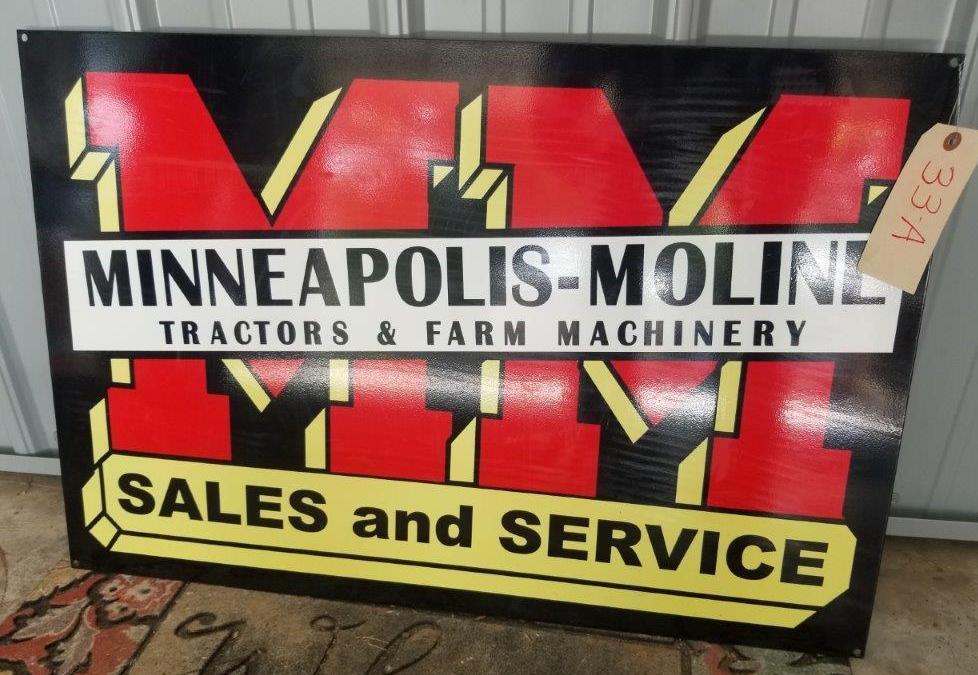 Minneapolis Moline Double Sided Steel Sign