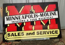 Minneapolis Moline Double Sided Steel Sign