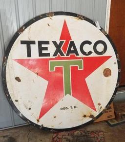 Texaco 6' Round Double-Sided Porcelain Sign