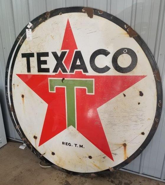 Texaco 6' Round Double-Sided Porcelain Sign