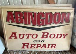 2 - 5.5'X42" Plastic Abingdon Auto Body Signs