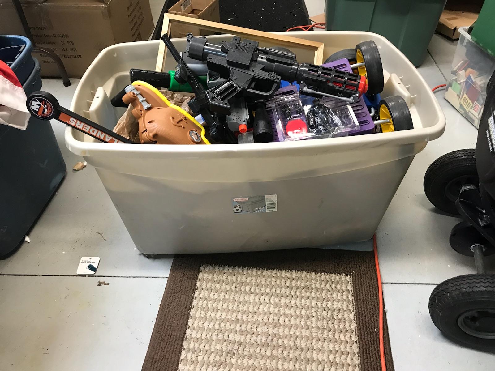 LARGE BIN OF TOYS AND GAMES