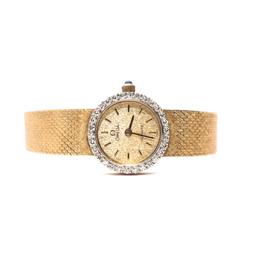 OMEGA LADIES WATCH 14K GOLD WITH DIAMONDS