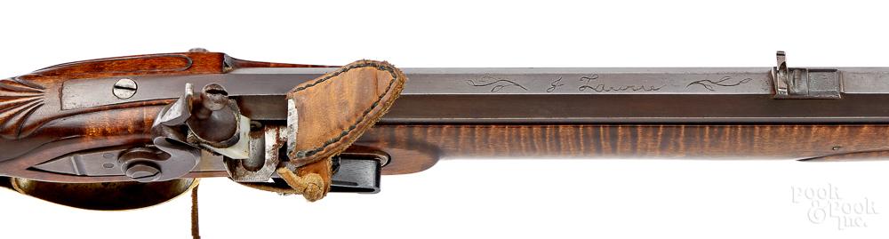 Contemporary carved Pennsylvania flintlock rifle