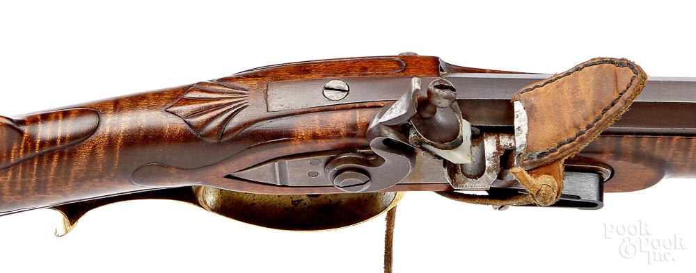 Contemporary carved Pennsylvania flintlock rifle