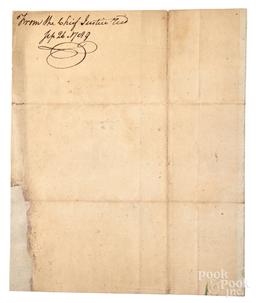Thomas McKean signed handwritten letter