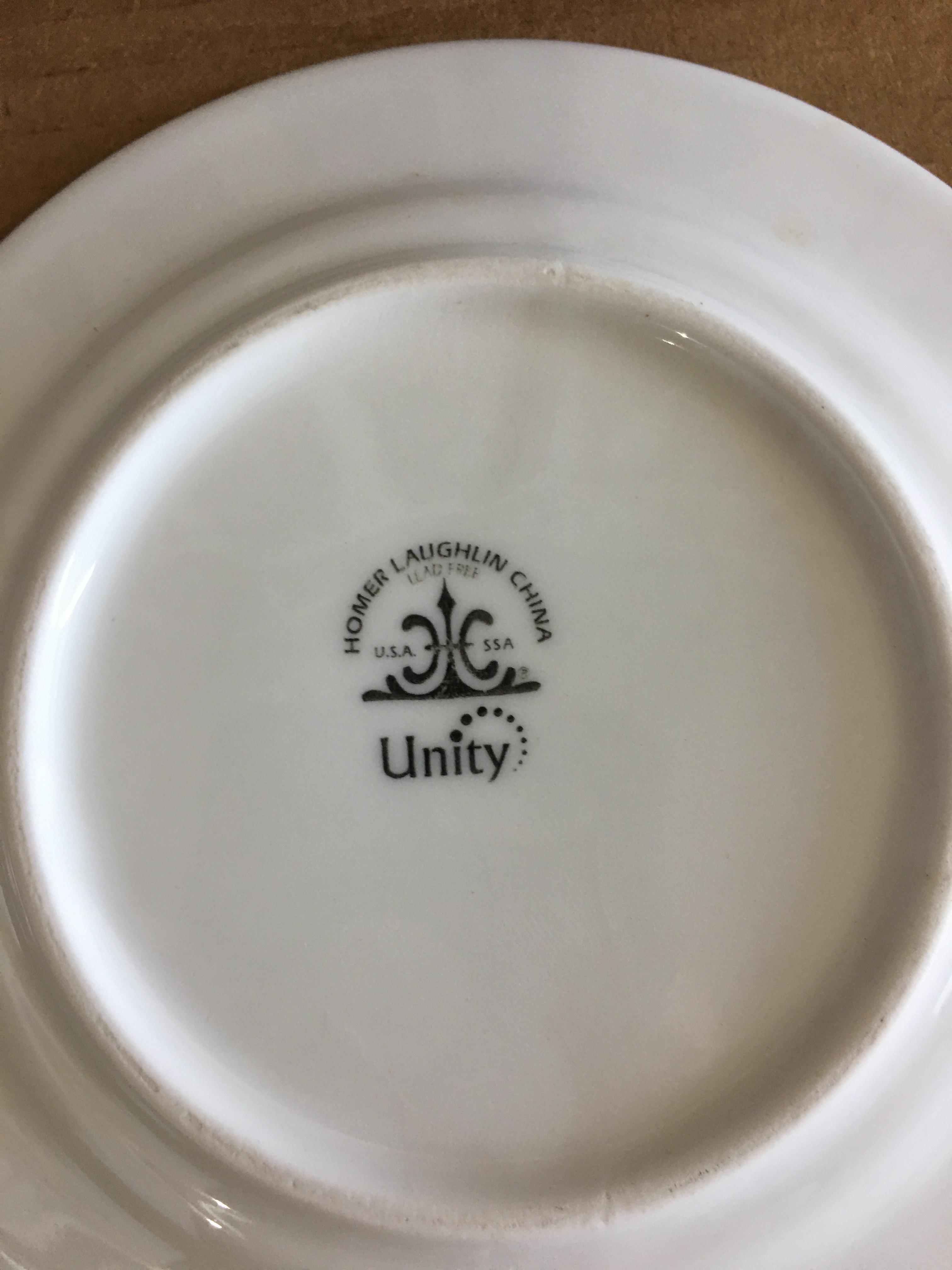 Brand New Homer Laughlin Ameriwhite Collection Unity White Plate 6 3/8 with Rim
