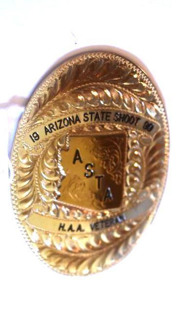 Arizona State Shoot '99 Oval Plate for Buckle or Badge.. Sterling