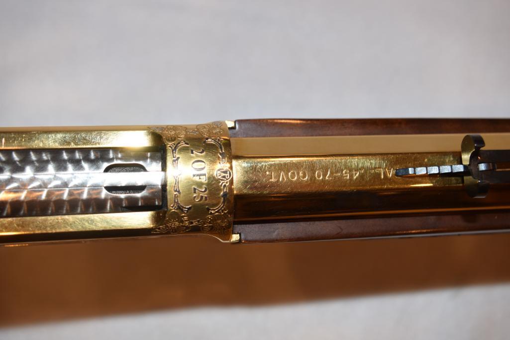Custom Built Winchester 1886 in 45-70, Rare in Gold Plated Edition
