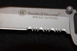 Smith & Wesson Folding Knife with Half Serrated Tanto Blade