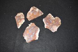 Four Agate Slabs range from 2 to 5 inches wide 1 lb 9.5 oz total