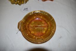 Marigold Amber Carnival Glass Pieces