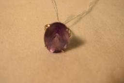 Sterling silver Ring with Large Amethyst Center stone