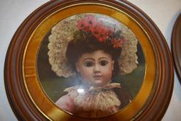 Porcelain Collector Plates: Dolls, Framed