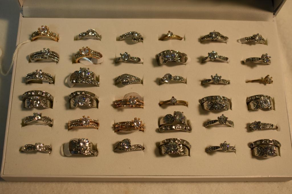 Dealer Lot, New Costume, Fashion Rings Rhinestone/ CZ Wedding and Engagement Sets