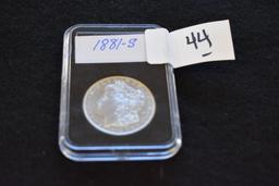 U S Morgan Silver Dollar, 1881-S, Nice Details Hi Grade