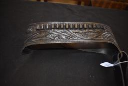 Tooled Leather Black Holster Rig with Belt and 8 1/2 in Holster