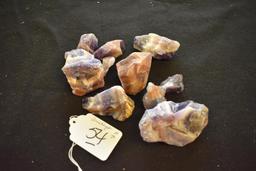 Specimans of raw Amethyst in Natural Formations