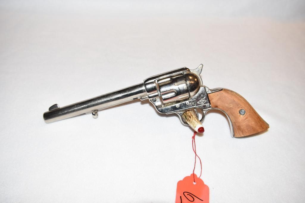 Revolver "Prop" Gun, Wood Grips, Stainless, Nickel Finish