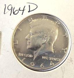 1964-D Kennedy Half, Nice and Clear Finish