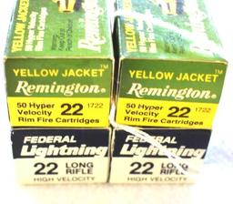 Four Boxes .22 Ammo, Remington and Federal