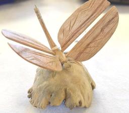 Carved Wooden Dragonfly, Ready to Gift, Decorate or Paint