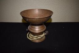 Antique Copper Lamp, old electric cord plug in