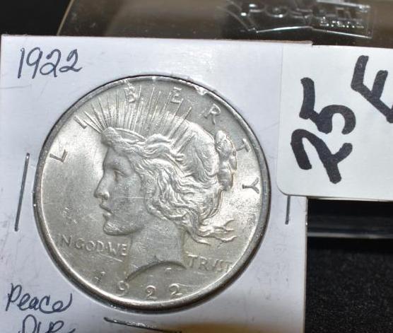 1922 U S Peace Silver Dollar