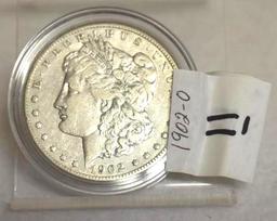 1902-O U S Morgan Silver Dollar, Nice Eye Appeal, some war to Hairline