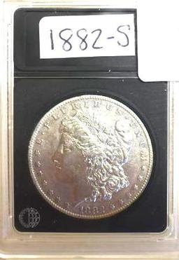 1882-S U S Morgan Silver Dollar, Super Clear Face and Detail