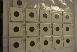 Collection of Lincoln Cents 45 pcs total on 3 pages C. 1959-1983