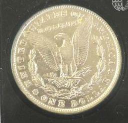 US Morgan Silver Dollar, 1880 with Bright Mirror Shine
