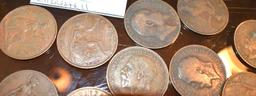 Grouping of Foreign Large Cents 46 pcs, Various Dates and Conditions, Lt 1800's-Early 1900'