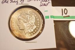 One Troy Oz Silver Trade Unit 31.1gm .999 Fine silver, E Pluribus Unum, Morgan Style Face